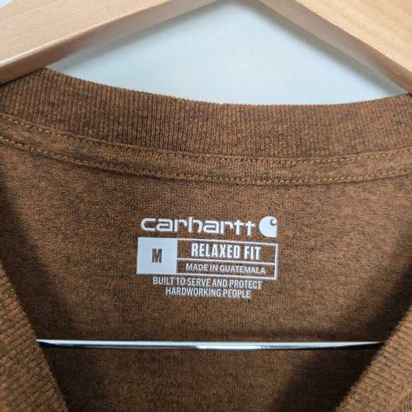 Carhartt Men Workwear Heavyweight Long Sleeve Camo Logo Graphic Tee Sz M Utility - Picture 5 of 9